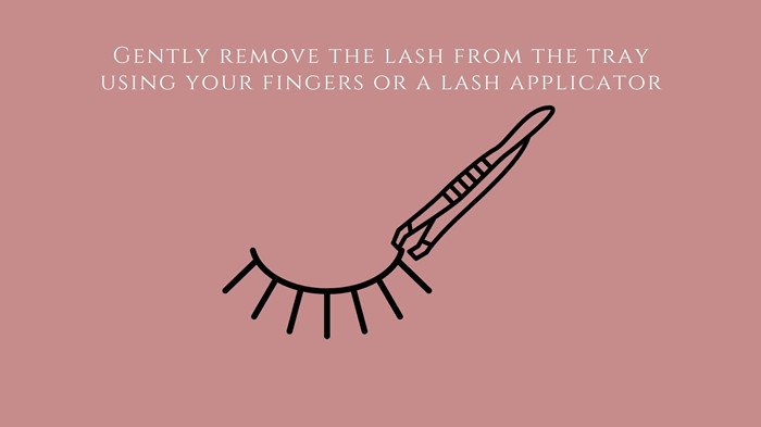 Gently remove the lash from the tray using your fingers or a lash applicator